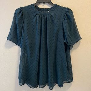 NWT AVA & VIV 1x Dark Green blouse